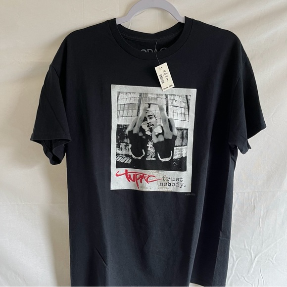 2PAC trust nobody Vintage New With Tags Black T-Shirt Size Medium - Picture 2 of 9